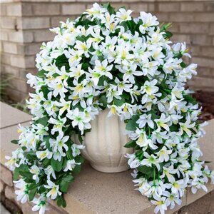 Artificial Fake Hanging Flowers Plants for Outdoors Fall Decoration, 2 PCS Faux